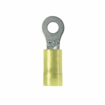 PANDUIT 12-10 AWG Nylon Ring Terminal #10 Stud PK500, Insulation Color: Yellow PNF10-10R-D